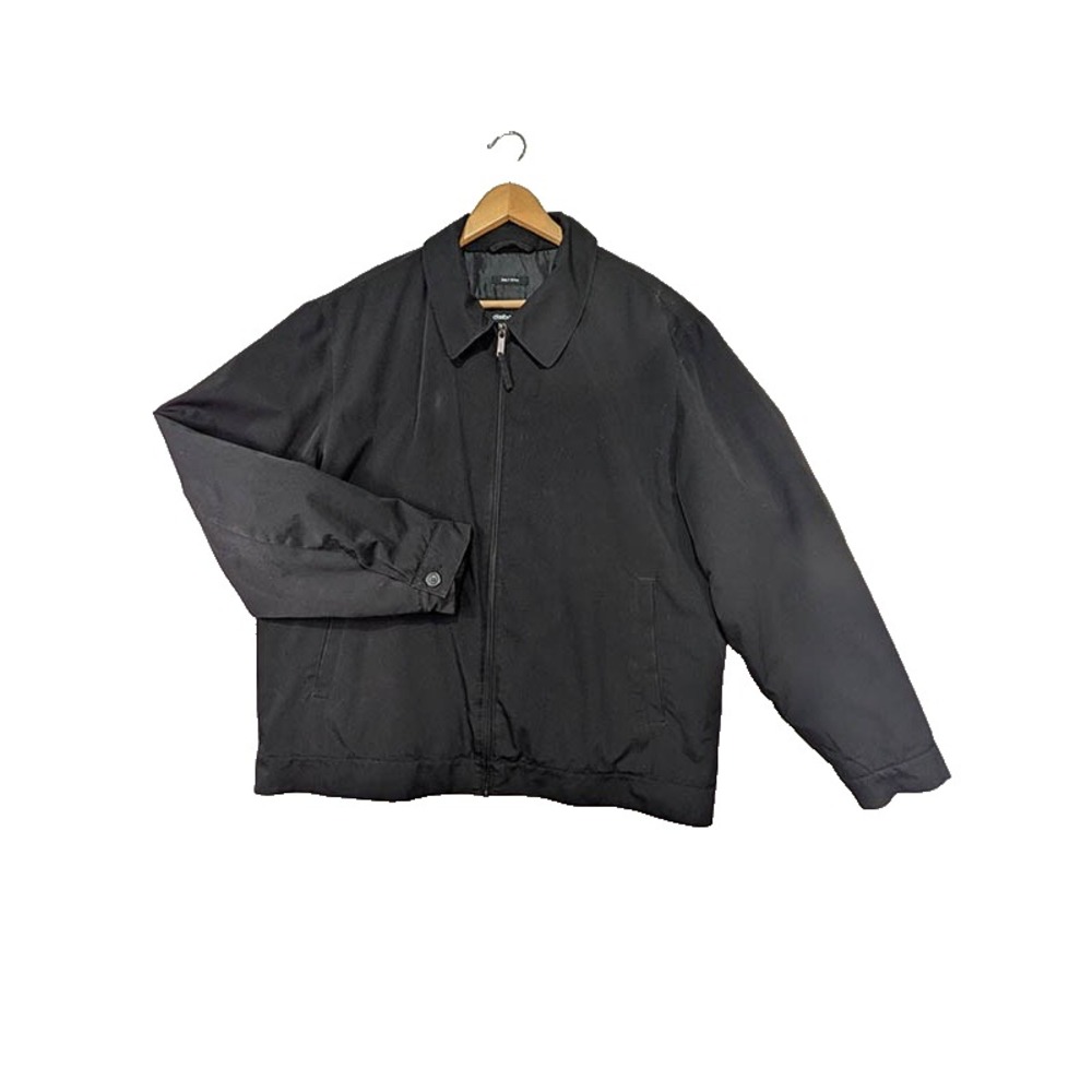 Claiborne Harrington Jacket Coat Mens XL Black Dadcore Utility Normcore Full Zip